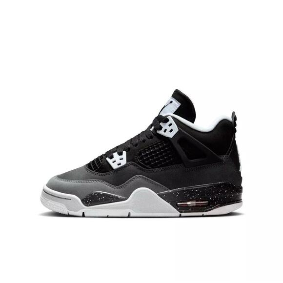 NEW Nike Air Jordan 4 Retro (PS) Black White ‘Fear’ FV4537-002 Youth Size 1Y - Picture 2 of 7